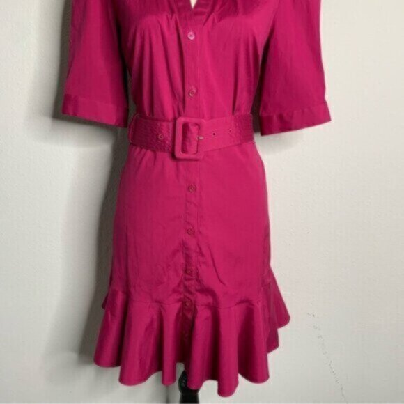 NWT Veronica Beard Molly Cotton-Blend Belted Mini Dress - Picture 14 of 15